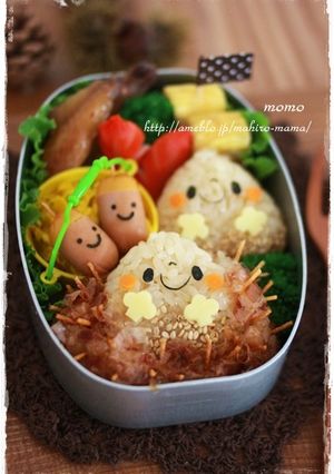 秋にピッタリキャラ弁☆栗くん＆毬栗くん-レシピのメイン写真