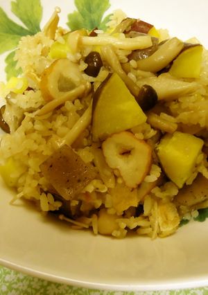 さつま芋×きのこのにぎやか炊き込みご飯☆-レシピのメイン写真