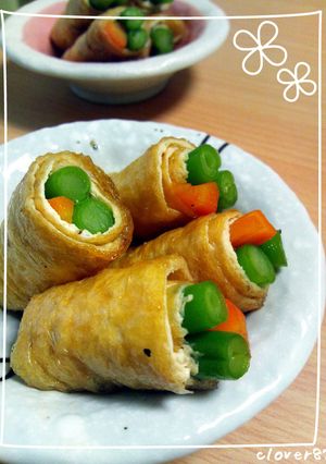 いんげんとニンジンの油揚げ巻-レシピのメイン写真