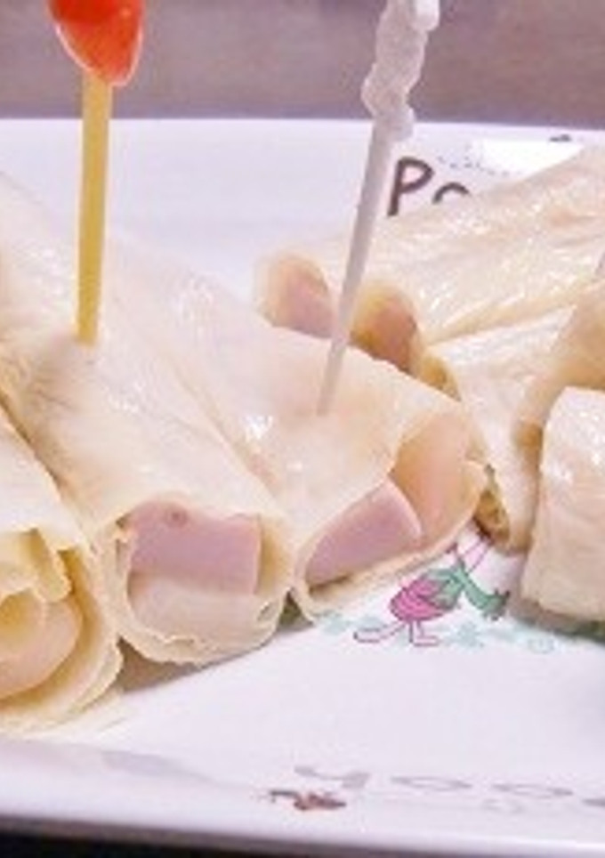 魚肉ソーセージと、岩下の新生姜の湯葉まき-レシピのメイン写真