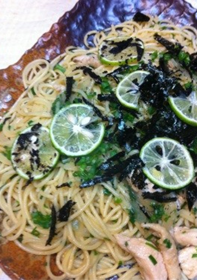 和風パスタバター醤油味/すだちを絞って-レシピのメイン写真
