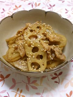れんこんと豚肉の甘辛炒め♡きんぴら風-レシピのメイン写真