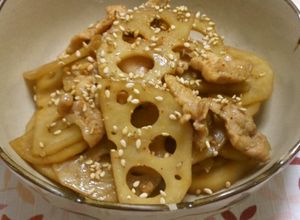 れんこんと豚肉の甘辛炒め♡きんぴら風-レシピのメイン写真