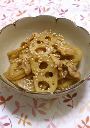 れんこんと豚肉の甘辛炒め♡きんぴら風-レシピのメイン写真