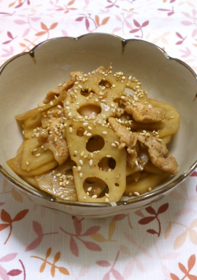 れんこんと豚肉の甘辛炒め♡きんぴら風-レシピのメイン写真