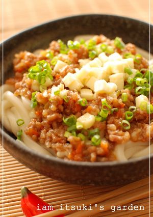 チーズ肉味噌うどん-レシピのメイン写真