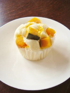 かぼちゃののった蒸しケーキ-レシピのメイン写真