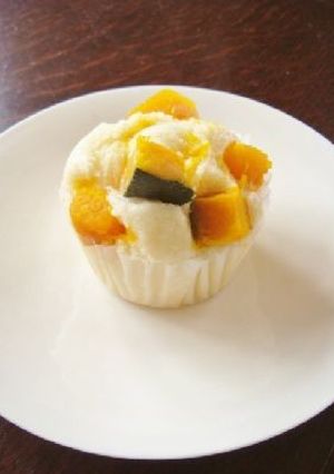かぼちゃののった蒸しケーキ-レシピのメイン写真