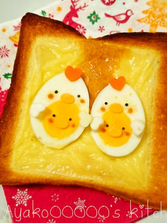 キャラ弁に☆コケコッコなニワトリ親子っこ-レシピのメイン写真
