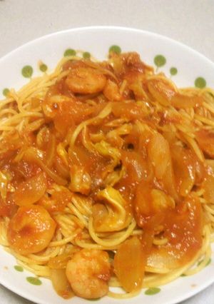 野菜ジュースで!簡単トマトソースパスタ-レシピのメイン写真