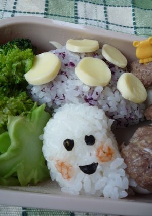 ゆかりむすびと塩むすびできのこに見える?-レシピのメイン写真