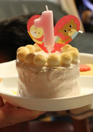 1歳のお誕生日ケーキ。-レシピのメイン写真
