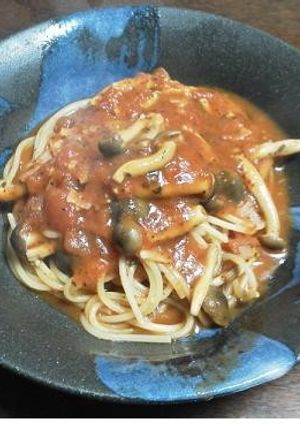 ベーコンとしめじのトマトパスタ-レシピのメイン写真