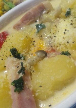 カルボナーラ風ポテト煮込み-レシピのメイン写真