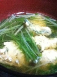 10分でできる☆鶏肉団子と水菜のスープ-レシピのメイン写真