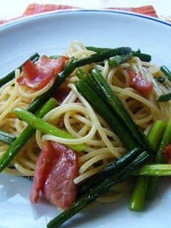 ニンニクの茎のスタミナパスタ-レシピのメイン写真