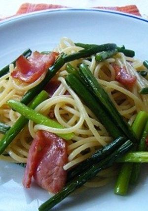 ニンニクの茎のスタミナパスタ-レシピのメイン写真