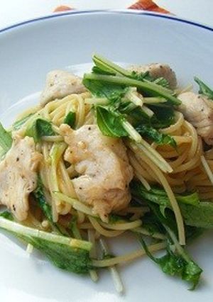 水菜と鶏肉の中華パスタ-レシピのメイン写真