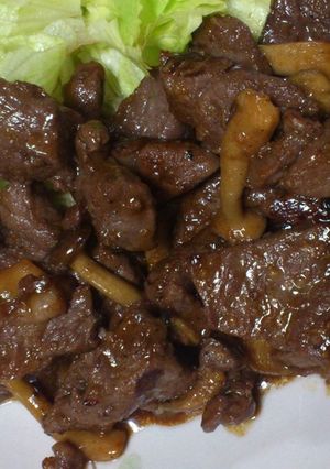 牛肉ときのこの塩麹照り焼き-レシピのメイン写真