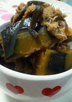 ツナと昆布でかぼちゃの煮物♪-レシピのメイン写真