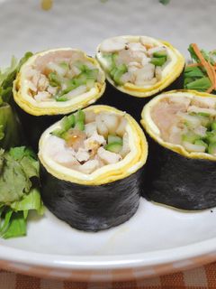 鶏ささみと新生姜の卵&のり巻き-レシピのメイン写真