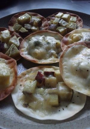☆餃子の皮で♪さつま芋のピザ風？!2種☆-レシピのメイン写真