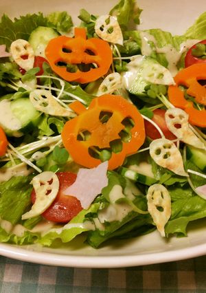 サラダに❤ハロウィンオバケ★-レシピのメイン写真