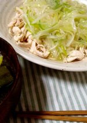 蒸鶏のネギソース（スープ添え）-レシピのメイン写真