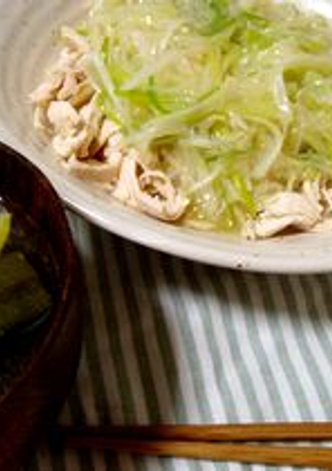 蒸鶏のネギソース（スープ添え）-レシピのメイン写真