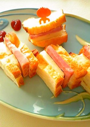 チーズとハムのかんたんサンドイッチ♪-レシピのメイン写真