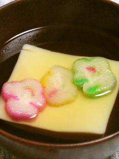 たまご豆腐と花麩のお吸物-レシピのメイン写真