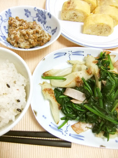 朝ごはん☀ちくわとホウレン草のソテー♪-レシピのメイン写真