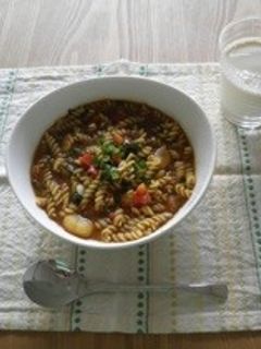 余ったカレーでカレーパスタ-レシピのメイン写真