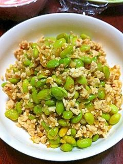 枝豆と鶏ひき肉のピリ辛炒め-レシピのメイン写真