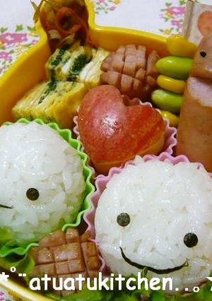 ハートのりんごちゃん❤　キャラ弁-レシピのメイン写真
