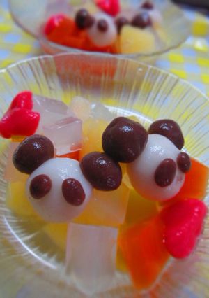 パンダの白玉スイーツ-レシピのメイン写真