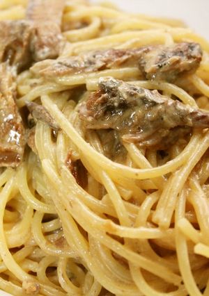 嫁絶賛☆さんま缶で濃厚クリームパスタ-レシピのメイン写真