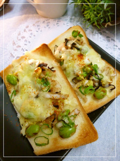 白菜と枝豆と葱の和風トースト-レシピのメイン写真