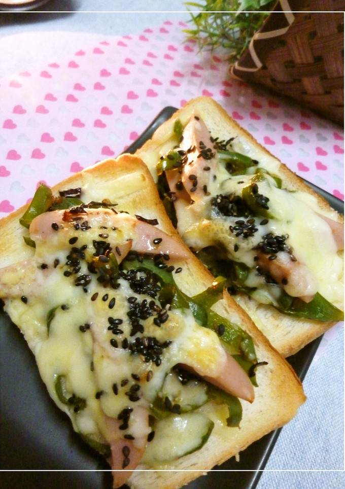 魚ニソとピーマンの和風トースト-レシピのメイン写真