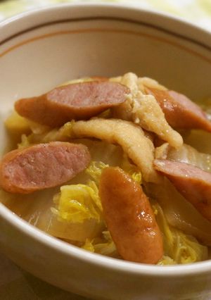 白菜とソーセージの簡単煮物-レシピのメイン写真