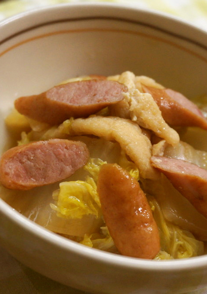 白菜とソーセージの簡単煮物-レシピのメイン写真