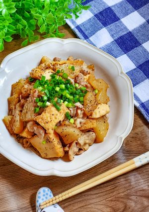 ごはんすすむ~厚揚げと豚バラ大根炒め-レシピのメイン写真