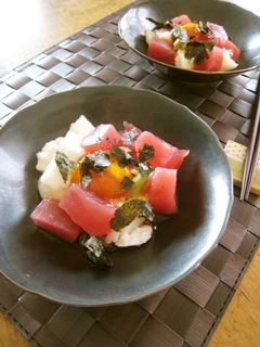 マグロの山かヶとろ~り黄身醤油。-レシピのメイン写真