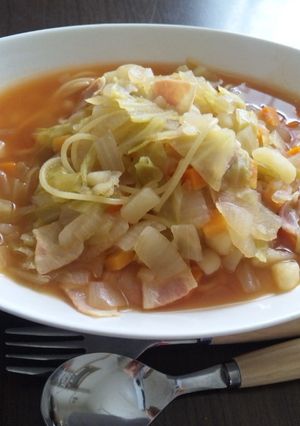簡単！余ったスープでトマトスープパスタ-レシピのメイン写真