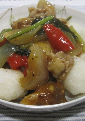 揚げおにぎりの焼肉あんかけ-レシピのメイン写真