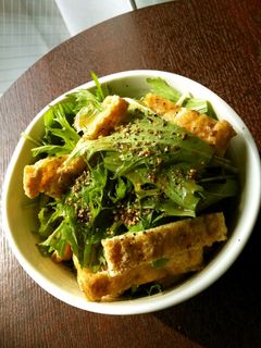 水菜とパリパリ油揚げのサラダ-レシピのメイン写真