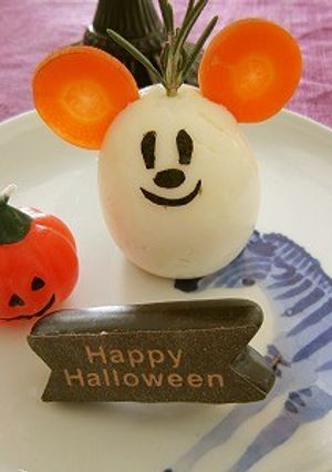 ハロウィンに！ゆでたまごミッキー-レシピのメイン写真
