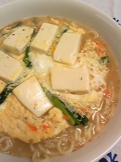 豆腐ニラ玉ちゃんぽん-レシピのメイン写真