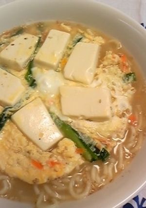 豆腐ニラ玉ちゃんぽん-レシピのメイン写真