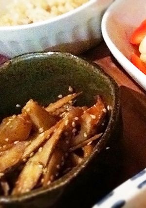 ごぼうとこんにゃくのの辛みそきんぴら-レシピのメイン写真